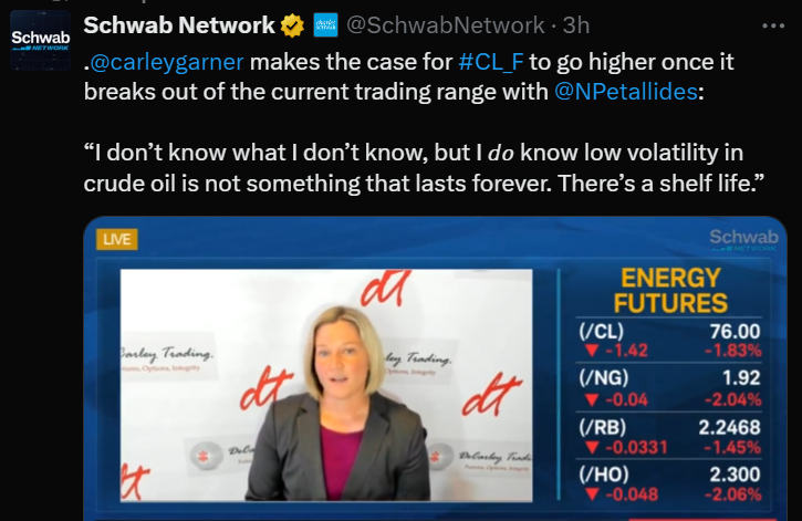 Crude oil futures low volatility schwab